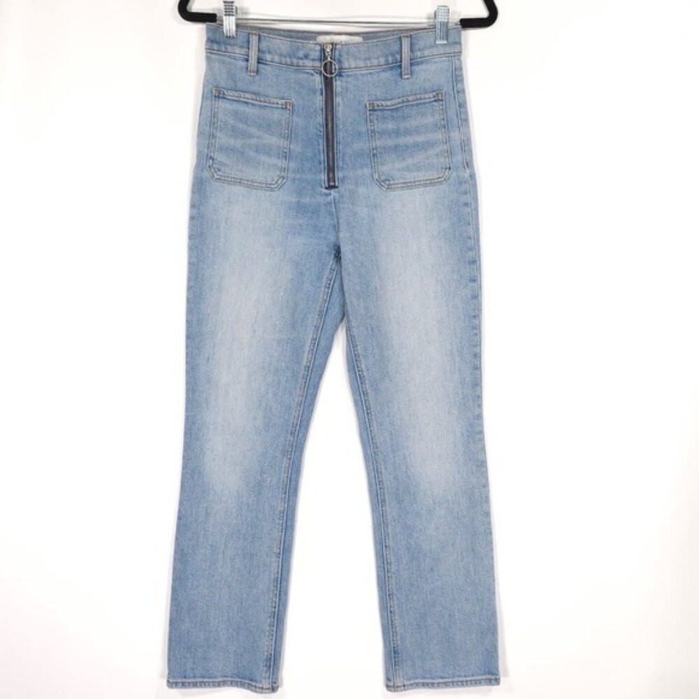 Aritzia DENIM FORUM THE JUST PEACHY STRAIGHT Jeans Size 28 ORGANIC COTTON
